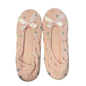 -‎ Isotoner Women’s Embroidered Terry Ballerina Slippers - Size XL (9.5-10)